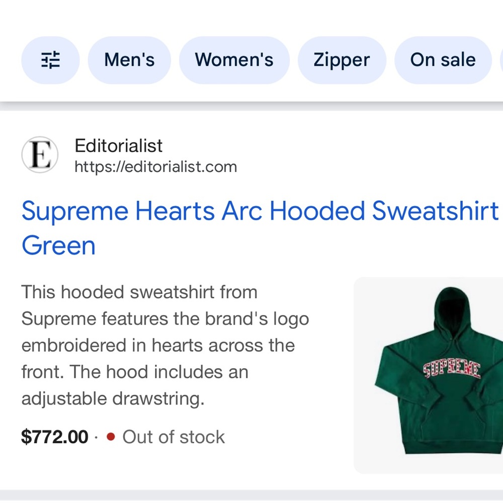 Supreme Hearts Arc Green Hoodie - Picture 11 of 12
